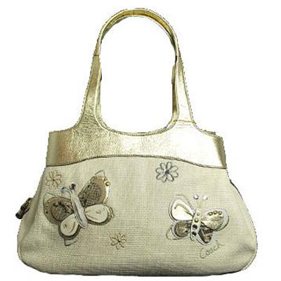 COACH 蔻驰 新款草编蝴蝶大号手提包 (COACH F16584)，原价￥2999，限时仅售￥1450！  绝对正品，超低折扣，含美国直邮～