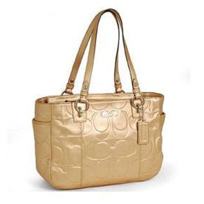 COACH蔻驰 LOGO软皮单肩包 (COACH F17727 / COACH 17727) (金色)，原价￥4050，限时仅售￥1298！绝对正品，超低折扣，含美国直邮～
