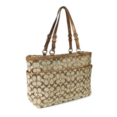 COACH 蔻驰 经典logo帆布单肩包 (COACH F17725 / COACH 17725) (卡其色)，原价￥3600，限时仅售￥1398！绝对正品，超低折扣，含美国直邮～