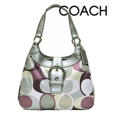 COACH 蔻驰 新款紫色LOGO (COACH F17406 / COACH 17406) (紫色+白色)，原价￥3650，限时仅售￥1458！绝对正品，超低折扣，含美国直邮～