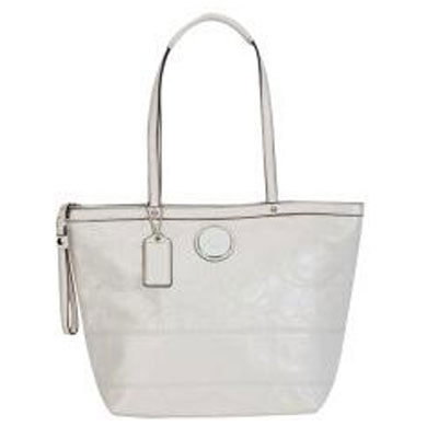 COACH 蔻驰 漆皮LOGO单肩包 (COACH F15142 / COACH 15142) (白色)，原价￥3799，限时仅售￥1298！绝对正品，超低折扣，含美国直邮～