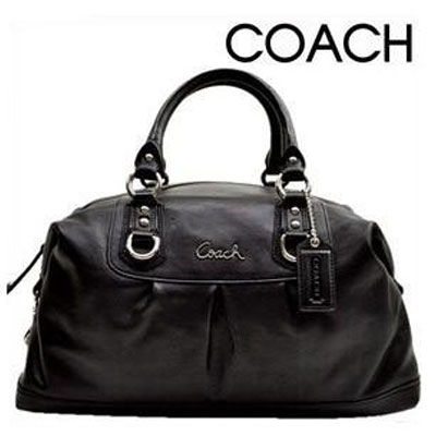 COACH 蔻驰 经典ASHLEY真皮手提/肩挎大包 (COACH F15447 / COACH 15447) (黑色)，原价￥5600，限时仅售￥1808！绝对正品，超低折扣，含美国直邮～