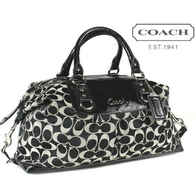 COACH 蔻驰 新款手提斜跨两用包 (COACH F15440 / COACH 15440) (黑色+灰色)，原价￥4966，限时仅售￥1698！绝对正品，超低折扣，含美国直邮～