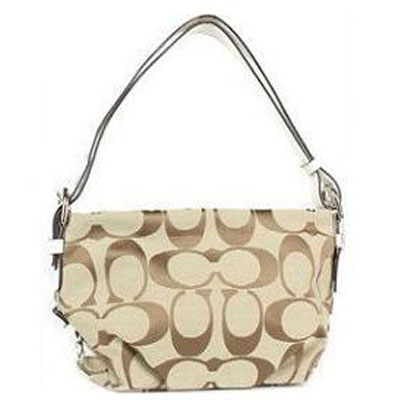 COACH 蔻驰 新款女式肩带包 (COACH F15068 / COACH 15068) (卡其色+白色)，原价￥3160，限时仅售￥1298！  绝对正品，超低折扣，含美国直邮～