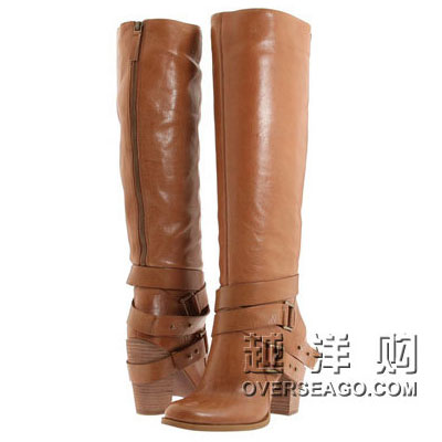 Nine West 玖熙 2011新款皮带装饰后拉链高筒靴 Kedan(黑色/深棕色/棕黄色)， 原价￥1988，限时仅售￥1599！绝对正品，超低折扣，含美国直邮～