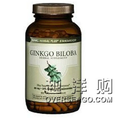 美国GNC健安喜 标准浓度24％银杏精华 改善血栓，心脑血管 Ginkgo Biloba(60mg*300粒)*2，原价￥568，限时仅售￥498！绝对正品，超低折扣，含美国直邮哦～