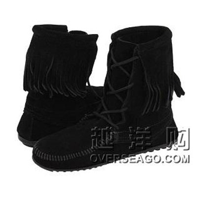 Minnetonka 迷你唐卡 2011新款超柔软麂皮流苏平底靴 Tramper Ankle Hi Boot(多色)，原价￥1358，限时仅售￥878！绝对正品，超低折扣，含美国直邮～