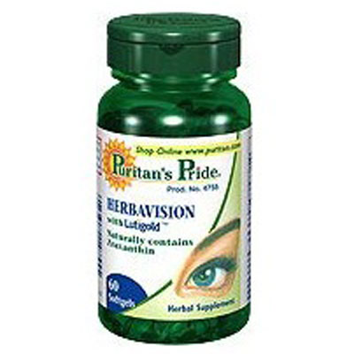 美国Puritan's Pride普瑞登 叶黄素和越桔健康眼睛恢复视力 Herbavision with Lutigold(60粒/瓶*3)，原价￥489，限时仅售￥328！绝对正品，超低折扣,含美国直邮哦~