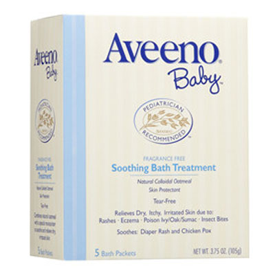 美国Aveeno baby 泡澡粉天然燕麦湿疹皮炎蚊虫叮咬 Soothing Bath Treatment(105g/盒，5包/盒)，原价￥281，限时仅售￥198！绝对正品，超低折扣，含美国直邮～