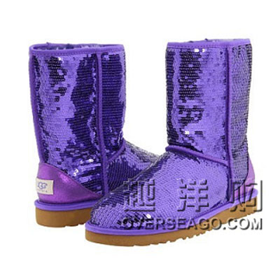 UGG Australia 2011新款潮爆短靴Classic Sparkles（紫色），原价￥1988，限时仅售￥1578！绝对正品，超低折扣，含美国直邮～