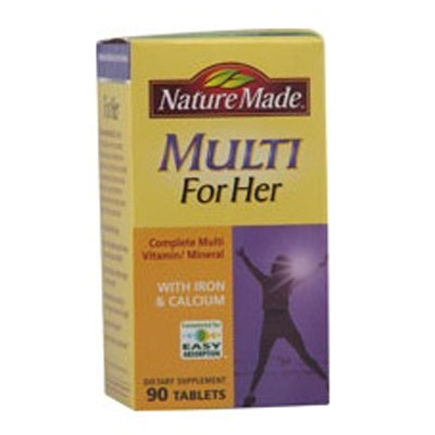 美国Nature Made莱萃美 女性综合维生素矿物质 Multi For Her(90片/瓶)，原价315，限时仅售￥228！绝对正品，超低折扣，含美国直邮哦~