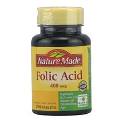 美国Nature Made莱萃美 叶酸 Folic Acid -- 400 mcg - 250 Tablets(400mcg 250粒)，原价￥288，限时仅售￥198！绝对正品，超低折扣，含美国直邮哦~
