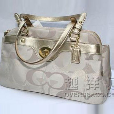 COACH 蔻驰 女士大C印花单肩/手提包 (COACH F18475 / COACH 18475) (米金色)，原价￥5600，限时仅售￥1588！绝对正品，超低折扣，含美国直邮～