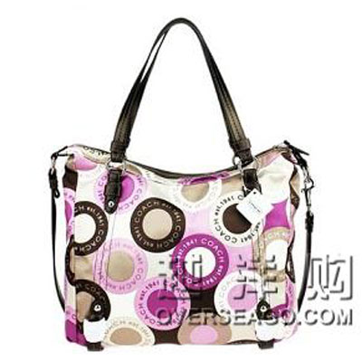 COACH 蔻驰 经典绸缎紫色LOGO单肩斜跨两用包 (COACH F17582 / COACH 17582) (紫色)，原价￥3200，限时仅售￥1588！绝对正品，超低折扣，含美国直邮～