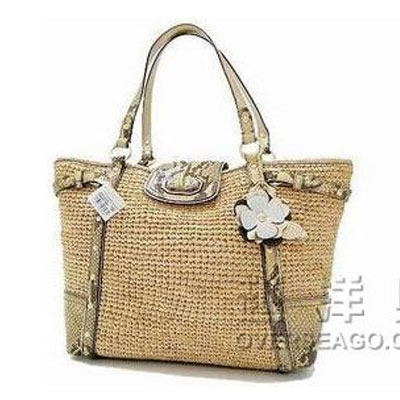COACH 蔻驰 2011新款蟒蛇秸秆NATALIE娜塔莉单肩/手提包 (COACH F16839 / COACH 16839) (亚麻色)，原价￥3960，限时仅售￥2388！绝对正品，超低折扣，含美国直邮～