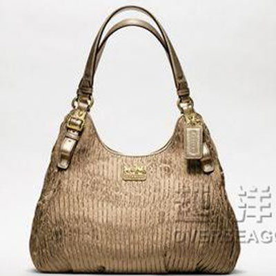 COACH 蔻驰 2011新款MADISON麦迪逊系列皱褶帆布双开口单肩/手提包 (COACH F18886 / COACH 18886) (金色/银色/黑色)，原价￥4500，限时仅售￥2988！绝对正品，超低折扣，含美国直邮～