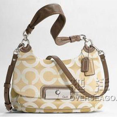 COACH 蔻驰 2011新款KRISTIN克里斯汀系列欧普圆点图案棉缎单肩/手提包 (COACH F16953 / COACH 16953) (黄色/深灰色/浅灰色/黑色),原价￥2800，限时仅售￥1688！绝对正品，超低折扣，含美国直邮～