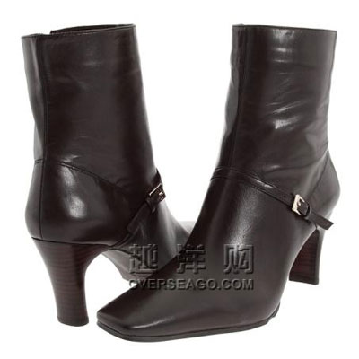 Nine West 玖熙 2011新款欧美深咖啡色全皮方头低帮靴Emelia (深咖啡色)，原价￥1200，限时仅售￥699！绝对正品，超低折扣，含美国直邮～