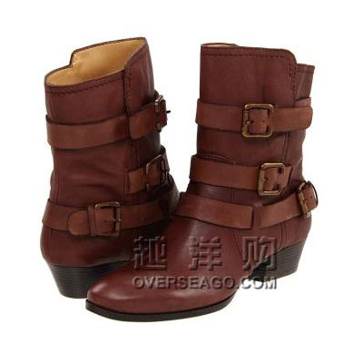 Nine West 玖熙 2011新款平地带扣靴 Cornflower(棕色)，原价￥1800，限时仅售￥1088！绝对正品，超低折扣，含美国直邮～