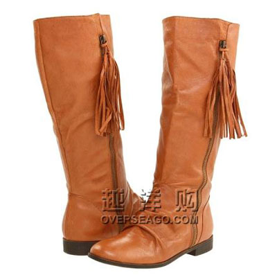 Steve Madden 史蒂夫•马登 2011新款流苏高筒女靴P-Travis(黑色/浅棕色)，原价￥1200，限时仅售￥799！绝对正品，超低折扣，含美国直邮～