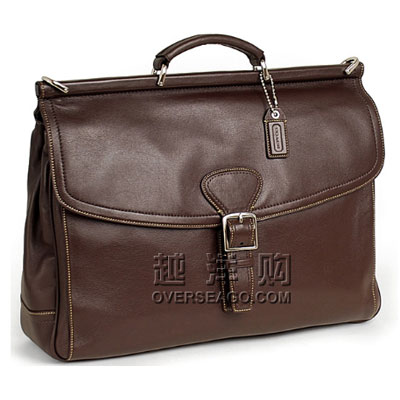 COACH蔻驰 2012新款真皮男士手提/斜挎公文包 (COACH F70098 / COACH 70098) (黑色/褐色)，原价￥7288，限时仅售￥3128！绝对正品，超低折扣，含美国直邮～