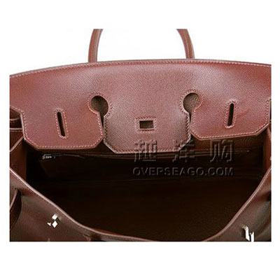 HERMES 爱马仕 铂金包女士手提包 (BIRKIN) (荔枝红棕色)，原价￥，限时仅售￥！绝对正品，超低折扣，含美国直邮～