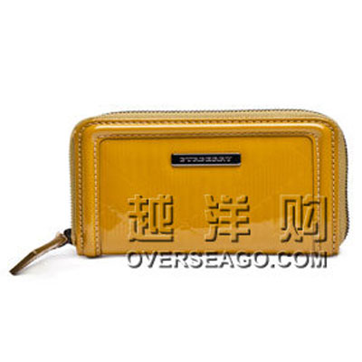 BURBERRY 巴宝莉 2012新款小牛皮压纹封边设计女士钱夹 (WALLET) (黄色)，原价￥3698，限时仅售￥2888！绝对正品，超低折扣，含美国直邮～