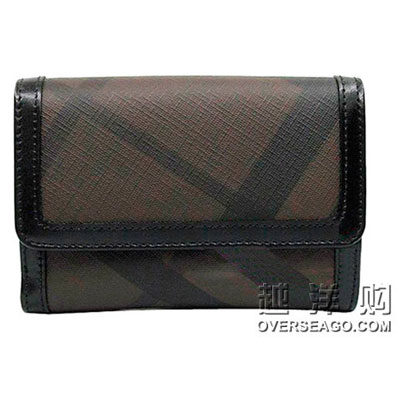 BURBERRY 巴宝莉 男士烟熏格子证件卡皮夹 (SMOKED CHECK) (巧克力色)，原价￥2018，限时仅售 ￥1258！绝对正品，超低折扣，含美国直邮～