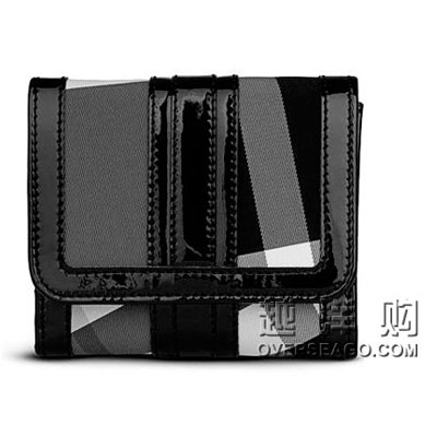 BURBERRY 巴宝莉 女士新星格纹图案短款钱包 (NOVA CHECK) (黑色)，原价￥2678，限时仅售￥1988!绝对正品，超低折扣，含美国直邮～