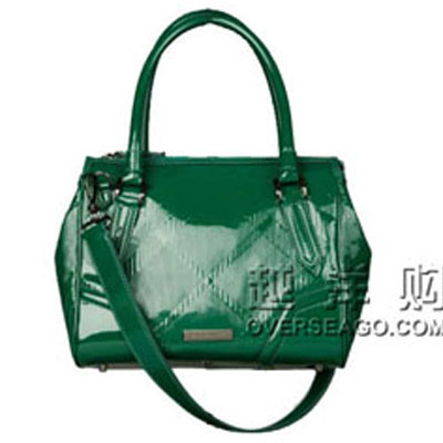 BURBERRY 巴宝莉 女士经典亮面牛皮单肩/手提两用包 (绿色)，原价￥7898，限时仅售￥5668！绝对正品，超低折扣，含美国直邮～