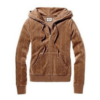 JUICY COUTOURE 橘滋 女士丝绒卫衣 JACQUARD VELOUR HOODIE（JG005563）（多色），原价￥1988，限时仅售￥1198！绝对正品，超低折扣，含美国直邮～