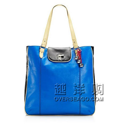 JUICY COUTURE  橘滋 女士单肩/手提包 BLOCK MIMI LEATHER TOTE (YHRU3038) (黑色)，原价￥2588，限时仅售￥1998！绝对正品，超低折扣，含美国直邮～