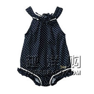 JUICY COUTURE 橘滋 波尔卡圆点泳衣 LAYETTE POLKA DOT SWIMSUIT(JCKNG465)(黑白圆点)，原价￥988，限时仅售￥558！绝对正品，超低折扣，含美国直邮～