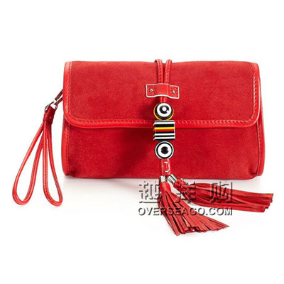 JUICY COUTURE  橘滋 女士手拿包  SWING IT SUEDE AVA CLUTCH (YHRU2901) (红色，蓝色，黄色)，原价￥2280，限时仅售￥1580！绝对正品，超低折扣，含美国直邮～