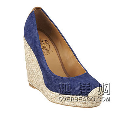 NINE WEST 玖熙 2012新款草编底坡跟单鞋 SKIPNJUMP (多色)，原价￥2168，限时仅售￥890！绝对正品，超低折扣，含美国直邮～