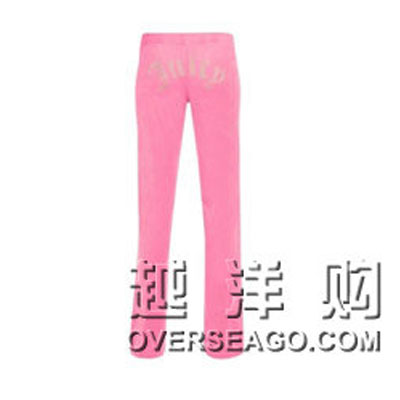 JUICY COUTOURE 橘滋 女士修身女裤NEON VELOUR PANT(JG005252)(粉红色)，原价￥1878，限时仅售￥998！绝对正品，超低折扣，含美国直邮～