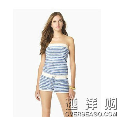 JUICY COUTOURE 橘滋 女士条纹连体短裤 JET SET CITY TERRY ROMPER(JG005583)(多色)，原价￥2158，限时仅售￥1298！绝对正品，超低折扣，含美国直邮～