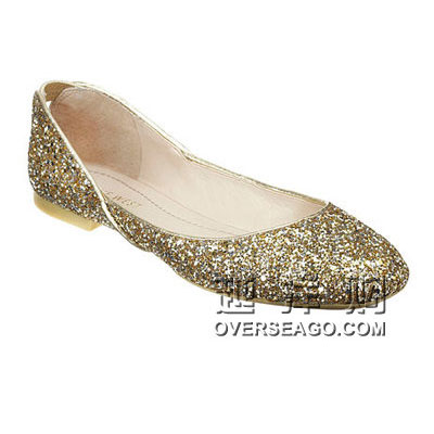 NINE WEST 玖熙 2012新款彩色亮片平底单鞋 ISLEBETHERE (金色亮片/粉色亮片)，原价￥1988，限时仅售￥780！绝对正品，超低折扣，含美国直邮～
