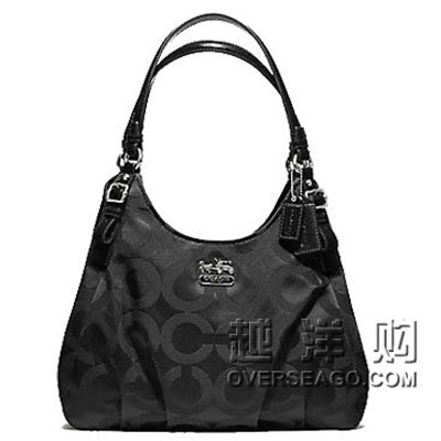 COACH 蔻驰 麦迪逊系列欧普图案绸缎MAGGIE单肩包 MADISON OP ART SATEEN MAGGIE (COACH F17689) ，原价￥4000，限时仅售￥2880！绝对正品，超低折扣，含美国直邮～