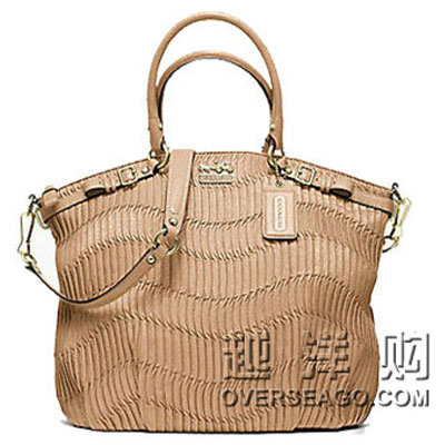 COACH 蔻驰 麦迪逊系列皱褶皮革LINDSEY手提包 MADISON (COACH F18643) ，原价￥7000，限时仅售￥5288！绝对正品，超低折扣，含美国直邮～