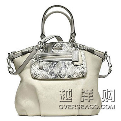 COACH 蔻驰 麦迪逊系列稀有压花混合口袋LINDSEY手提包 MADISON (COACH F19630) ，原价￥7590，限时仅售￥7080！绝对正品，超低折扣，含美国直邮～