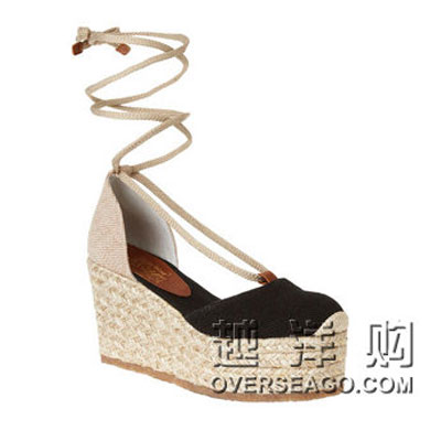 NINE WEST 玖熙 2012新款脚环系带草编底坡跟凉鞋 YOUDIG(多色) ，原价￥1368，限时仅售￥668！绝对正品，超低折扣，含美国直邮～