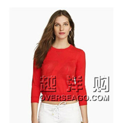 JUICY COUTOURE 橘滋 女士中袖T恤 EYELET PULLOVER(JG005870)(多色)，原价￥2198，限时仅售￥1498！绝对正品，超低折扣，含美国直邮～