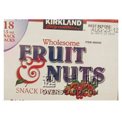 KIRKLAND 柯克兰 混合水果干坚果仁 SIGNATURE WHOLESOME FRUIT & NUTS SNACK PACKS(1.27kg)，原价￥， 限时仅售￥！绝对正品，超低折扣，含美国直邮哦~~