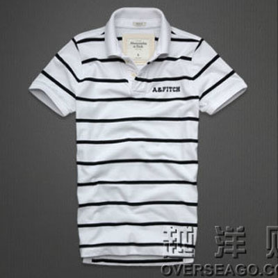 ABERCROMBIE & FITCH  阿贝克隆贝比&费奇 2012年新款男士条纹翻领T恤 DICKERSON NOTCH(多色)，原价￥868，限时仅售￥588！绝对正品，超低折扣，含美国直邮～