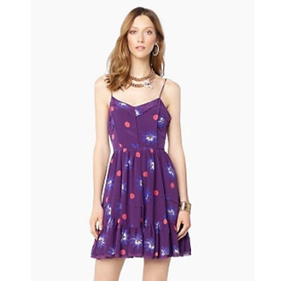 JUICY COUATOURE 橘滋 2012年新款女士连衣裙 PRINTED SILK DRESS(JG006669)(暗紫色)，原价￥3088，限时仅售￥2788！绝对正品，超低折扣，含美国直邮～