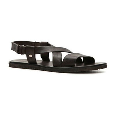 MERCANTI FIORENTINI  男士真皮十字扣休闲凉鞋X-BAND SANDAL (黑色) ，原价￥1580，限时仅售￥998！绝对正品，超低折扣，含美国直邮～