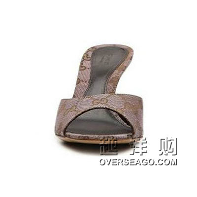 GUCCI 古驰女士高跟凉鞋 SIGNATURE SLIDE SANDAlL(淡紫色)，原价￥1298，限时仅售￥1788！绝对正品，超低折扣，含美国直邮～