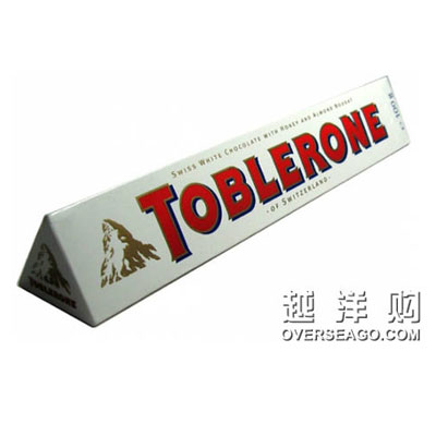 TOBLERONE WHITE CHOCOLATE 瑞士三角牛奶巧克力 CHOCOLATE(100g*6块装)，原价￥198，限时仅售￥138！绝对正品，超低折扣，含美国直邮～