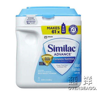 Similac 雅培 1段/一段 金盾婴幼儿奶粉(Advance Complete Nutrition)(适合一岁以下)(1盒装，964g/盒*1)，原价￥478，限时仅售￥348！绝对正品，超低折扣，含美国直邮～